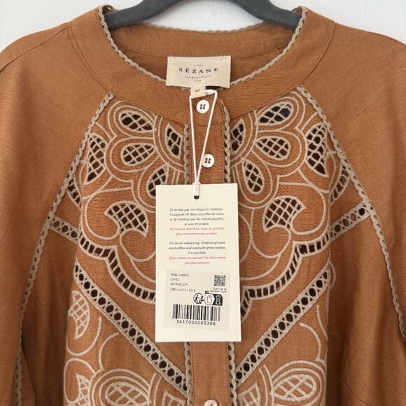 NWT Sezane Caprice Dress in Camel - Picture 3 of 6